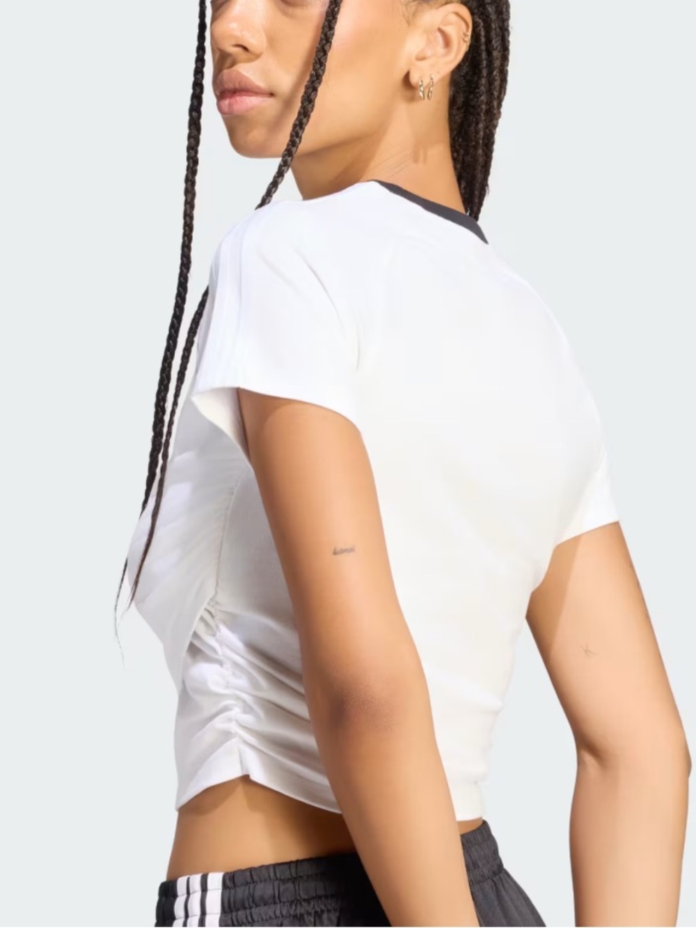 White ADIDAS ORIGINALS BY JENNIE LAYERED TEE size SMALL